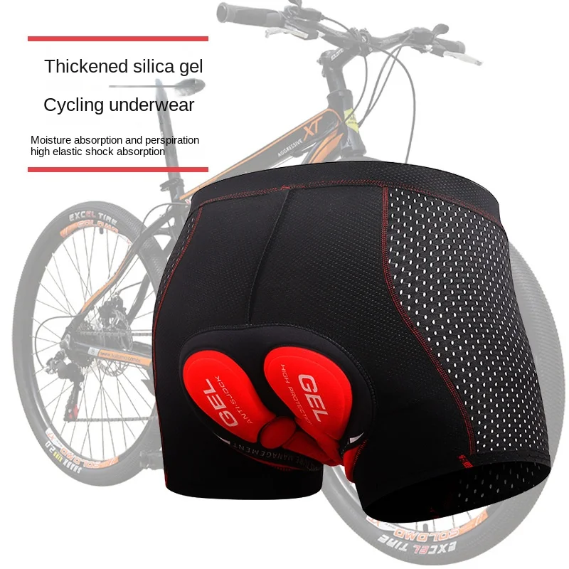 Calzoncillos de ciclismo para hombre, pantalones de ciclismo de montaña de silicona gruesa, pantalones cortos de ciclismo de carretera de secado rápido, equipo de ciclismo para las cuatro estaciones