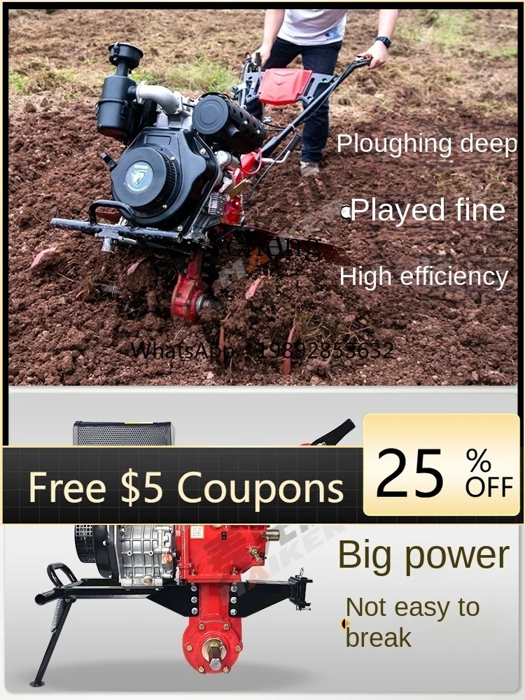 Household Cultivation Machine Large Multi-Functional Ploughing Agricultural Machinery Mountain Rotary Tiller