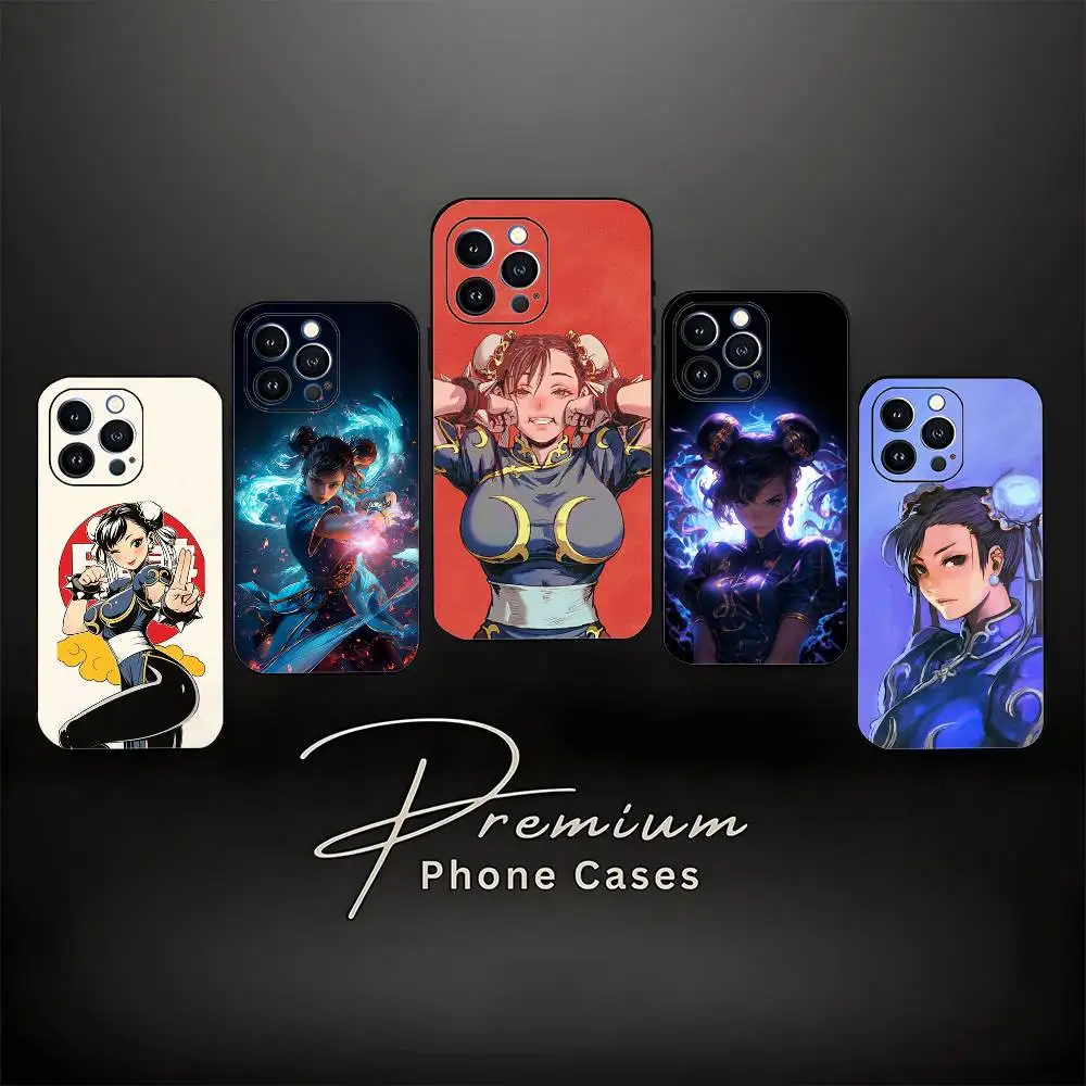 

ChunLi S-Street F-Fighter Phone Case For iPhone 17,16,15,14,13,12,11 ,Pro Max,XS,X,XR,SE,Mini,8,7,Soft Silicone Black Cover