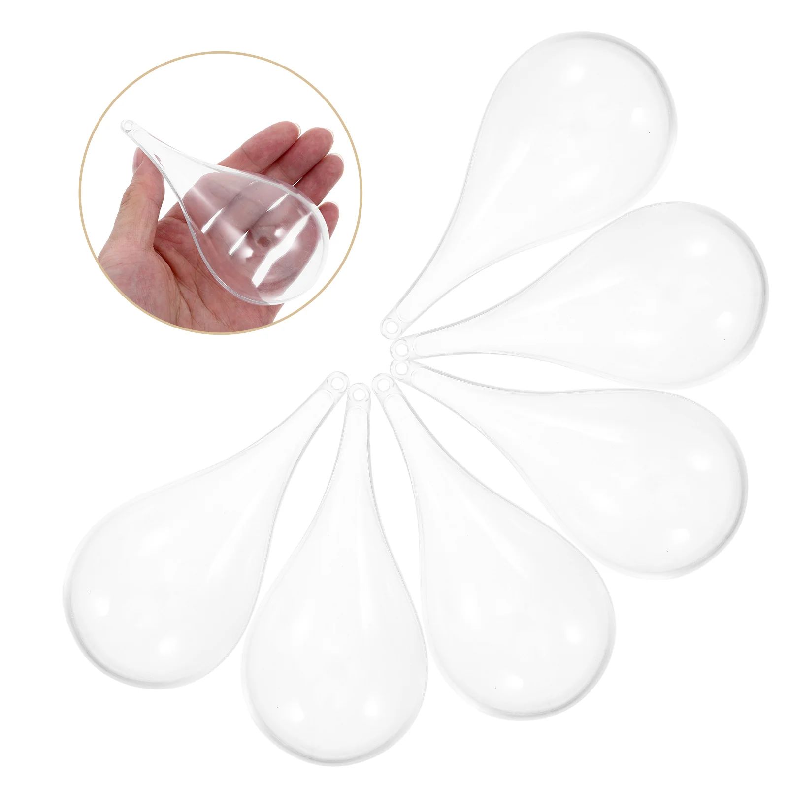 

8 Pcs Hollow Drop Ball Decoration Fillable Ornaments Clear Transparent Pendants Crafts Hanging Plastic Xmas Wedding Candy Boxes