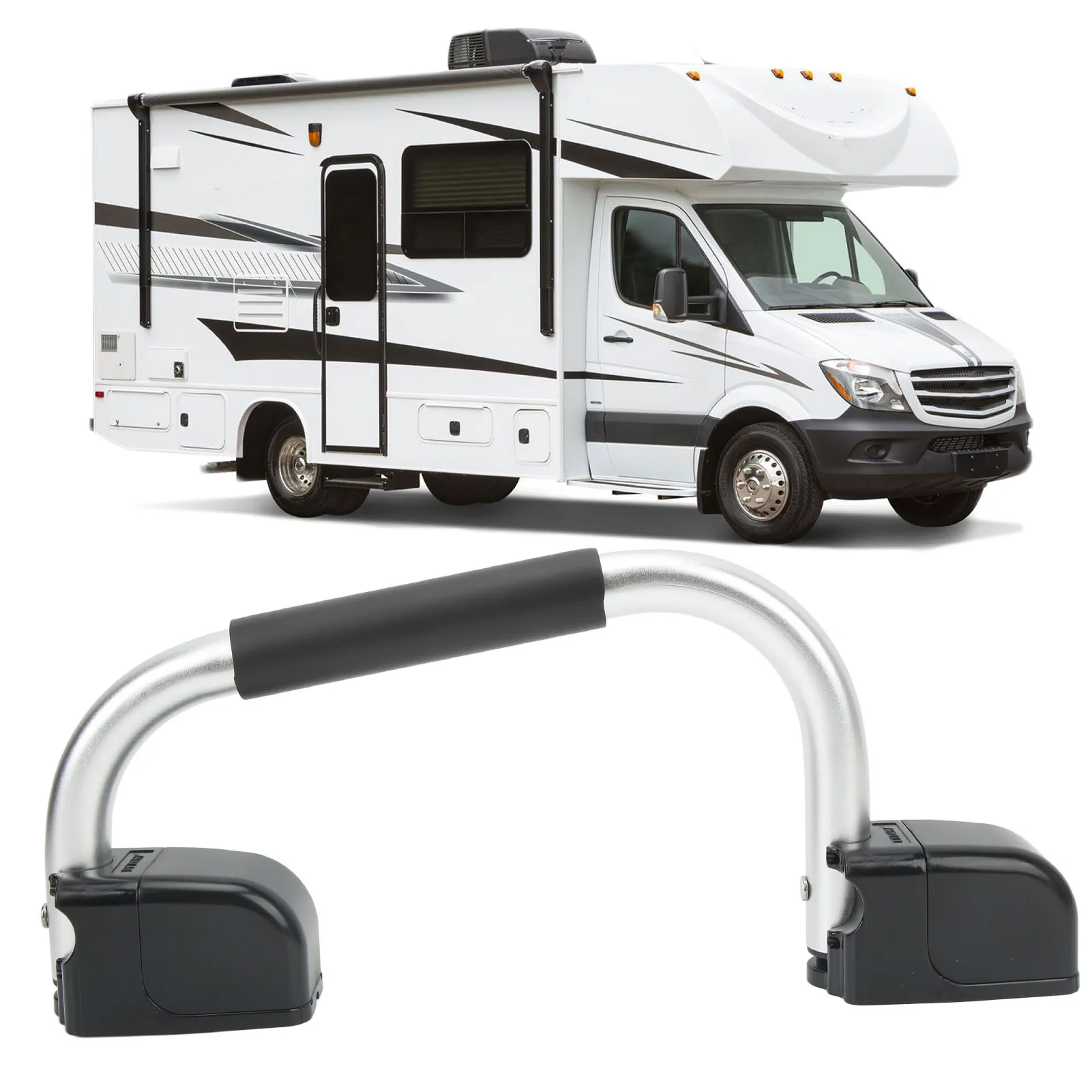 RV Assist Handle with EVA Grip, Ergonomic Non-Slip Foldable RV Handle with Anodized Aluminum - Ideal for Motorhomes and Caravans