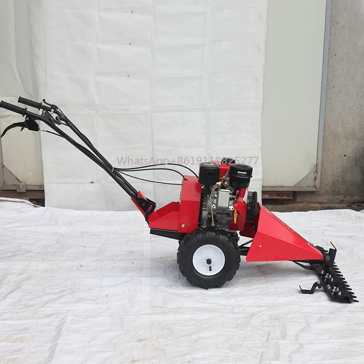 Hand push gasoline lawn mower, school weed cleaning lawn mower, orchard greenhouse multi-function hoeing machine