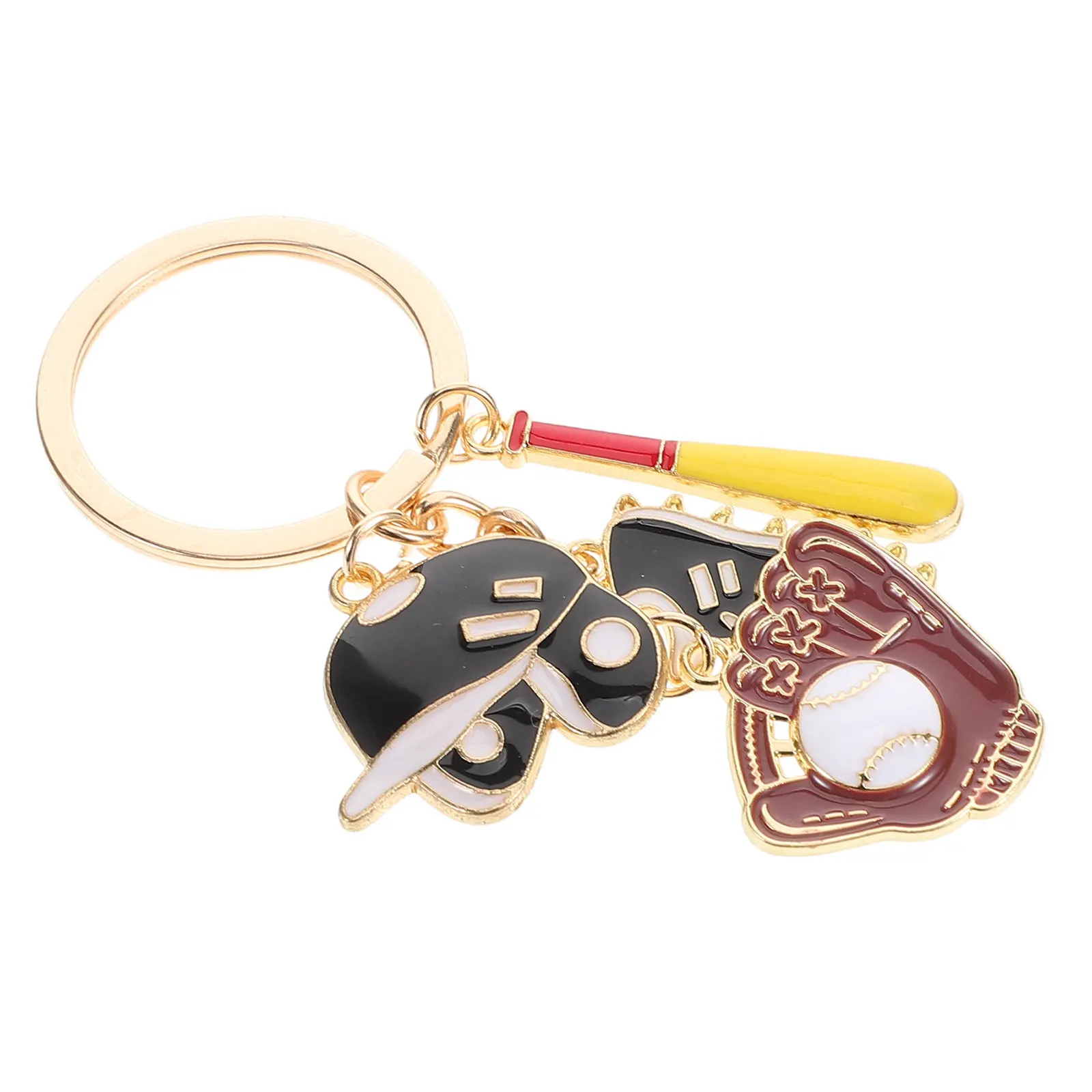 Metal Baseball Keychain Mini Alloy Bat Ball Design Sports Key Ring for Daily Use Travel Fans Gifts Softball Keychain Sports