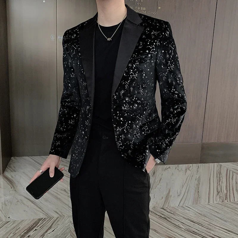 

2022 Sequin Design Men Blazers Singer DJ Stage Suit Jacket Wedding Business Casual Dress Coat 2021 Blazer Masculino Veste Homme