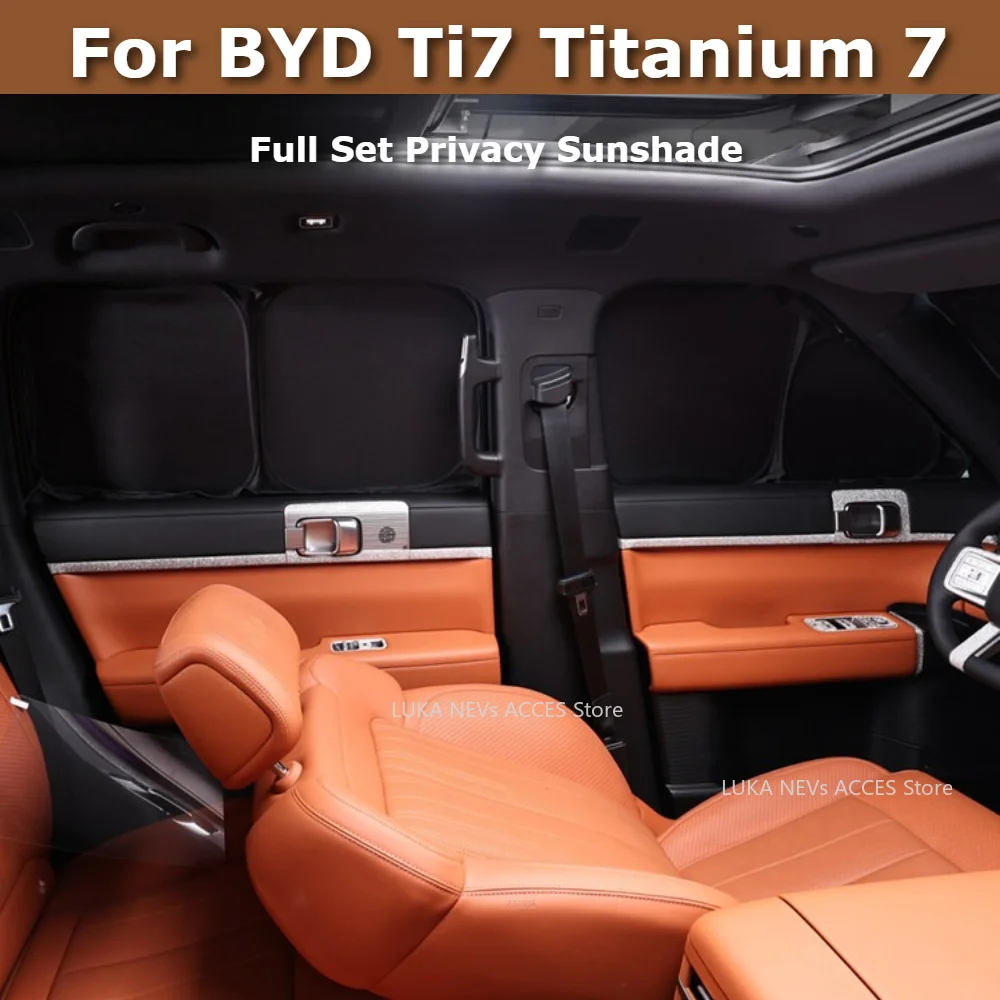 For BYD Ti7 Leopard Titanium 7 Car Window Sunshade Complete Privacy Curtains Sun Blocker Heat Insulation UV Protection Kit