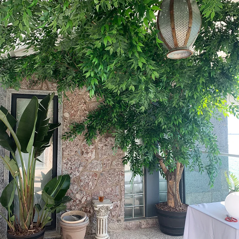 10 Stück künstliche Pflanzen, italienisches Ruscus-Grün, Stiele, künstliche Strauchbüsche, grüne Blätter, Hochzeitsbogen, Blumenstrauß, Heimzimmer, DIY-Dekoration – Detail 5