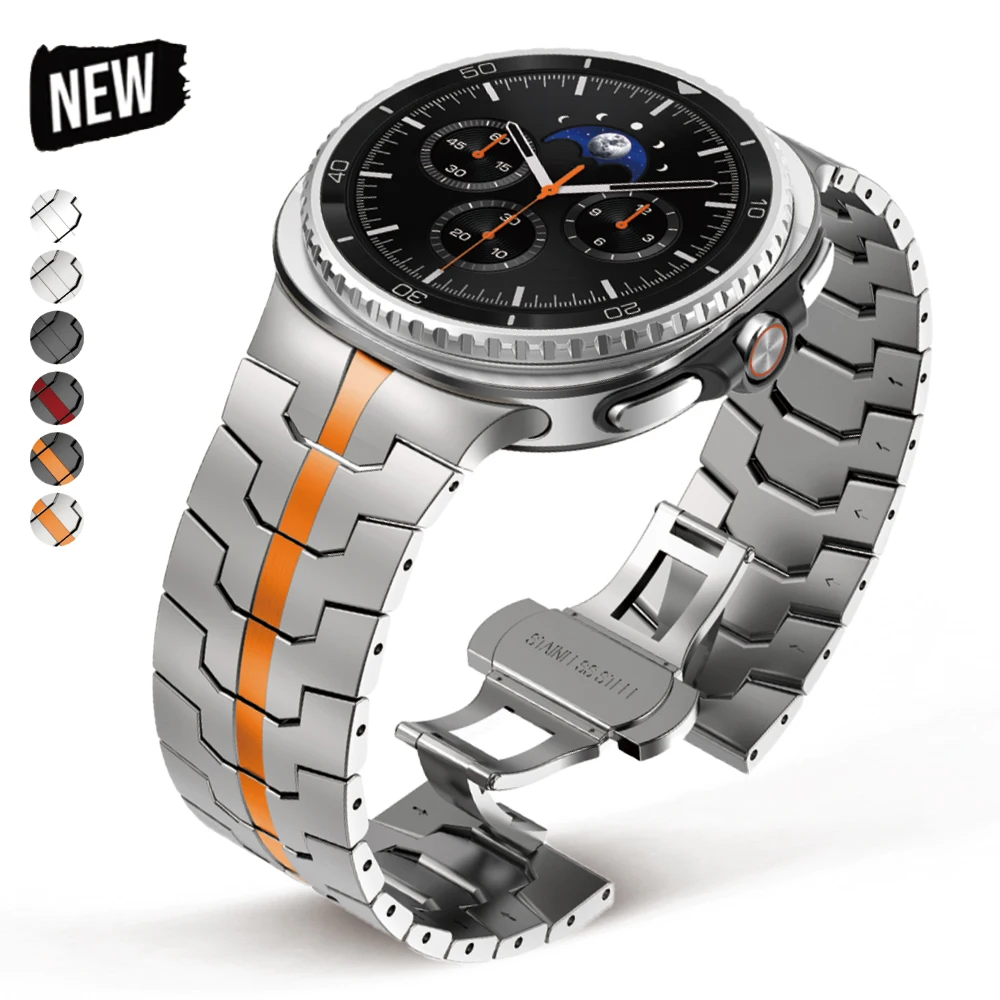 삼성 갤럭시 워치 8 클래식 46mm 44/40mm용 남성 스테인리스 스틸 밴드, 갤럭시 워치 울트라 2025 코레아용 틈 없는 메탈 스트랩