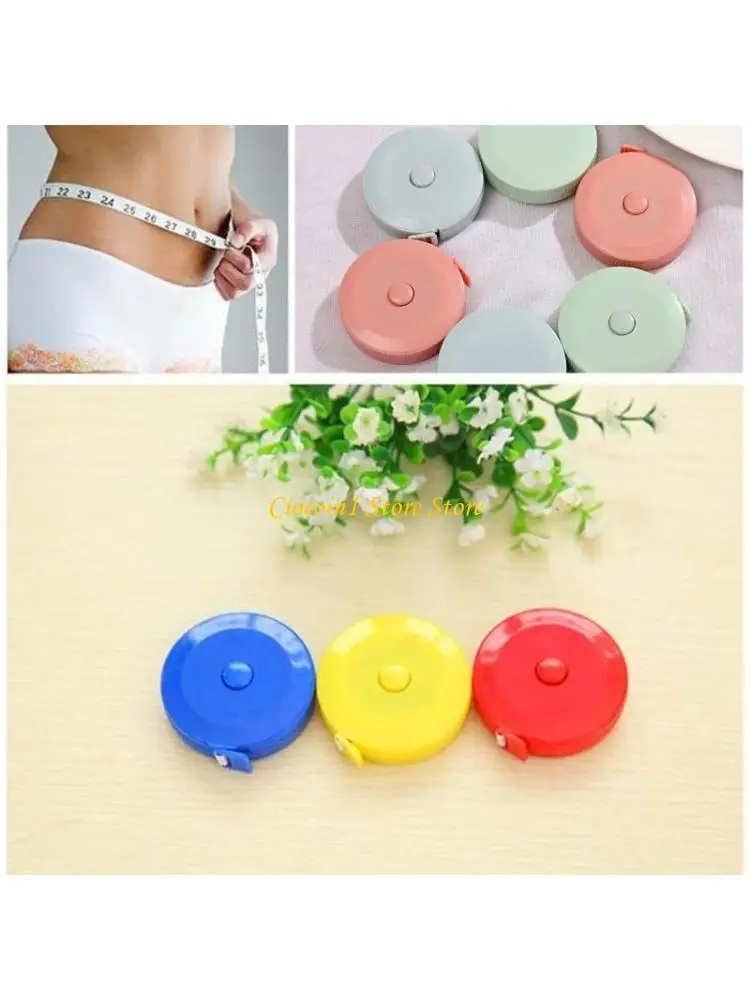 A3PC Retractable Measuring Tape Lock Pin Button Retract for Cloth Waist Measurement