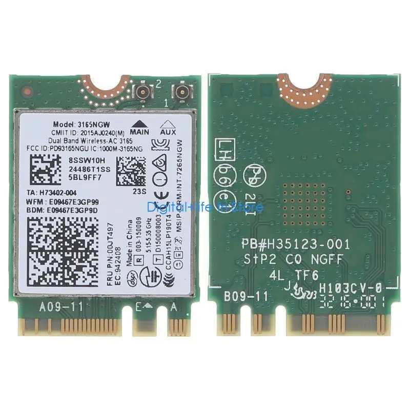 

E06D 00JT497 Dual Band Bluetooth-compatible Wireless-AC 3165 BT4.0 2.4G 433Mbps