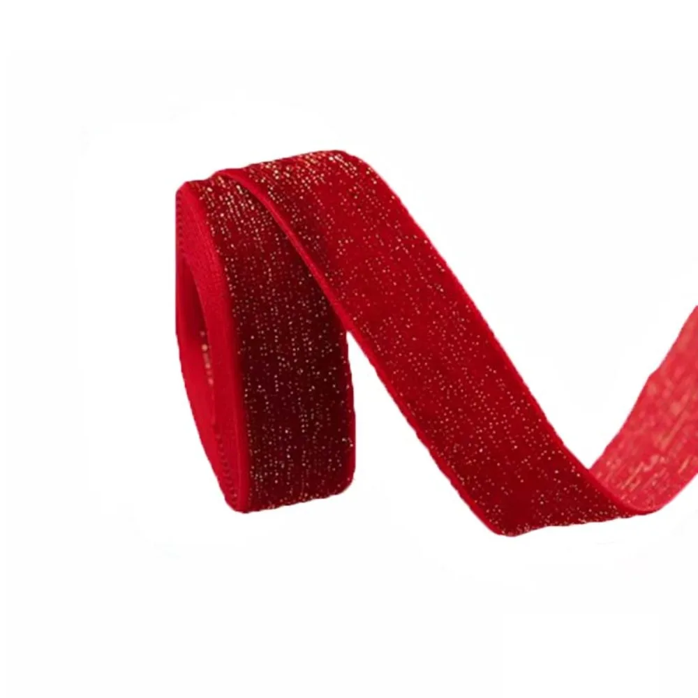 

Wreath Decorative Ribbon 5 Yards Christmas Velvet Ribbon DIY Various Sizes Gift Box Packaging Ribbon Glitter Bow Ribbon Wrapping