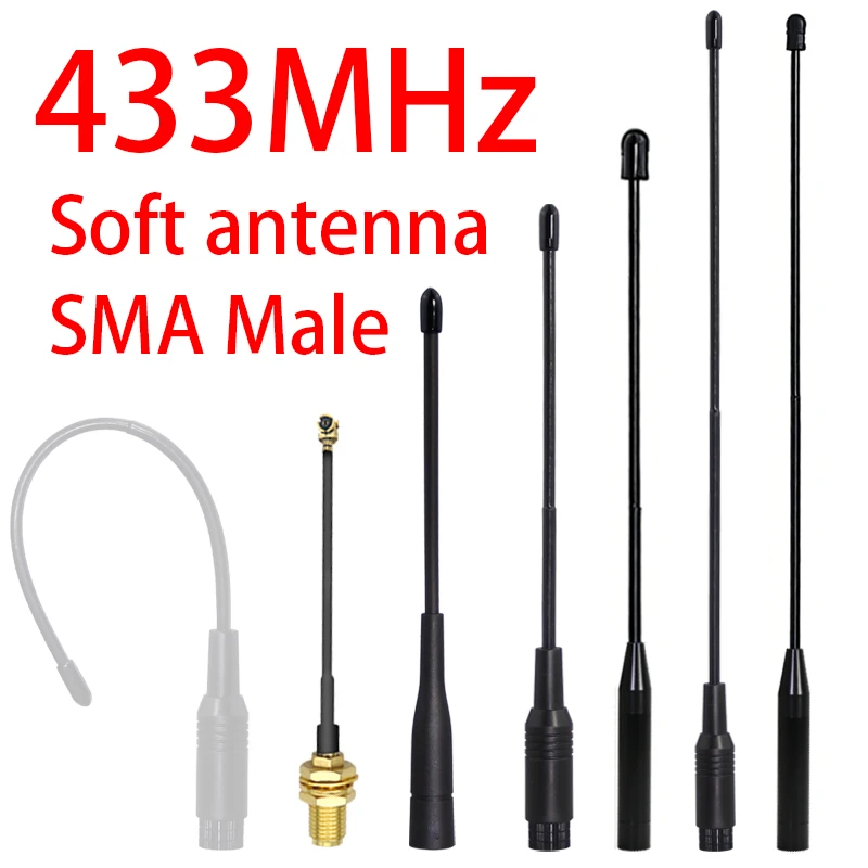 LORA 433MHz Antenna 433 MHz Soft Whip Antenna SMA omni High Gain Long-Range Control Remote Control Wireless Module Antenna
