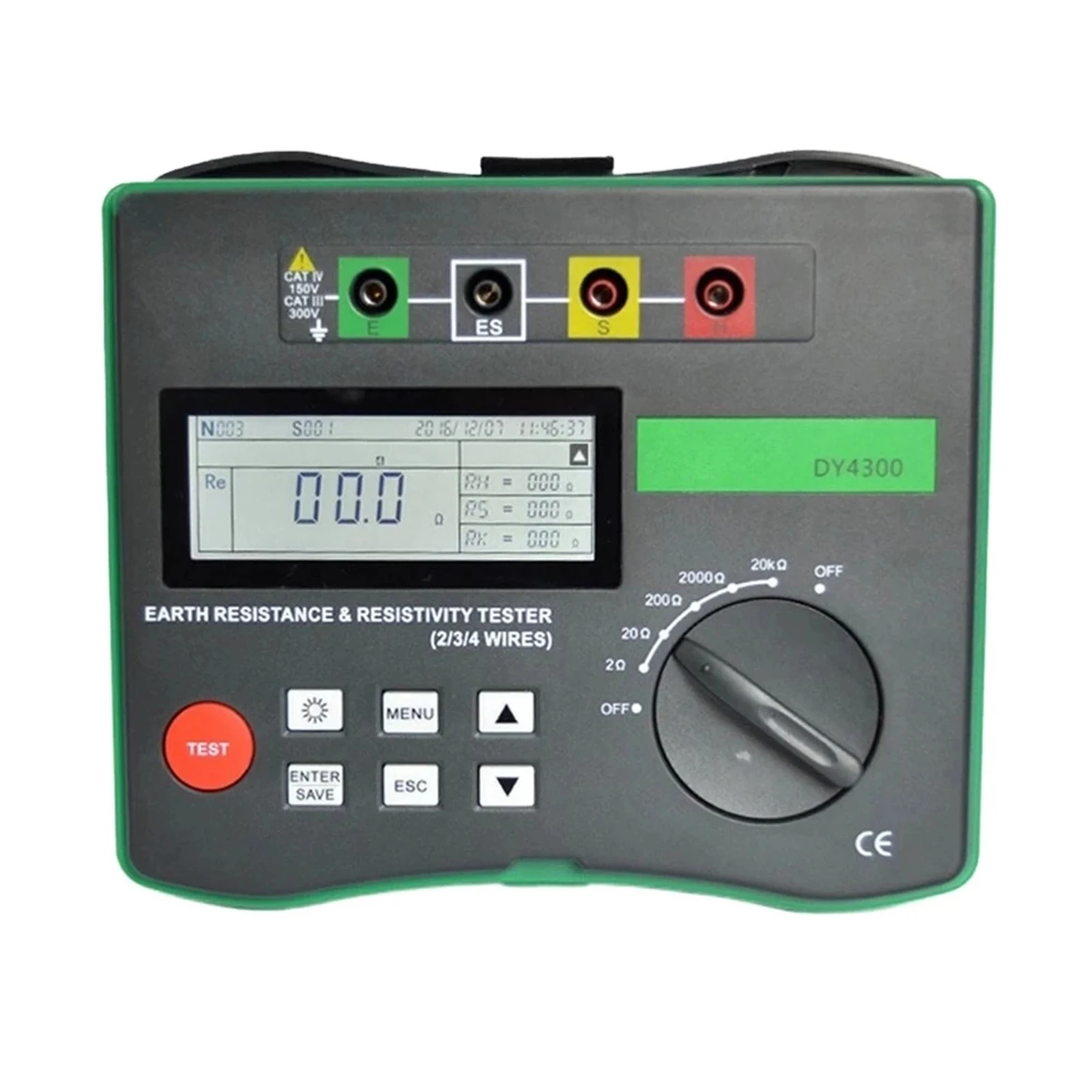 Dy4300 Digital Ground Resistance Tester Soil Earth Ground Resistance Voltage Tester Megohmmeter Voltmeter