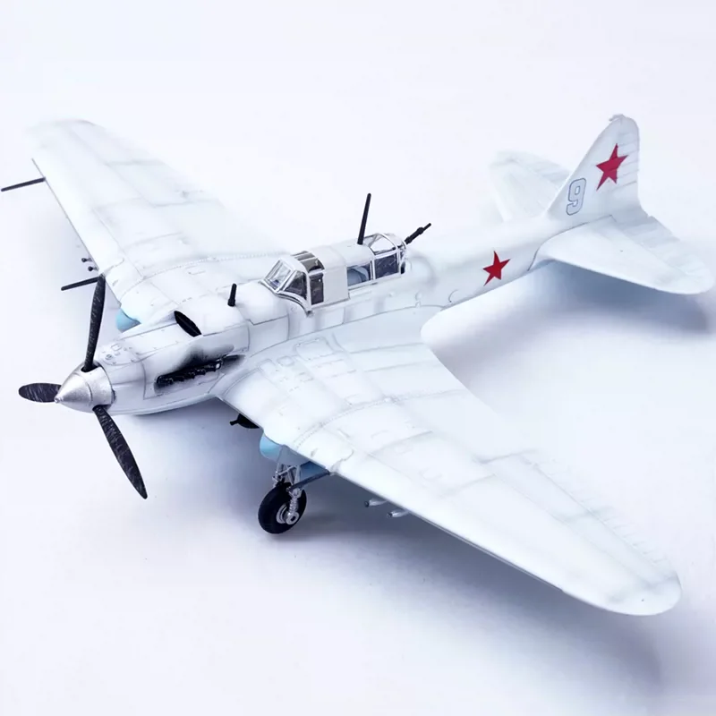 1/72 Scale Soviet IL-2A Attack Plane Fighter Snow Painting Aircraft Model Toy Adult Fans Collections Souvenir Gifts