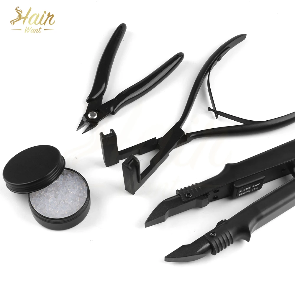 Hair Want Pre-bonded Keratin Extensions Tool Kit Hair Connector With Bonding Cutters For Making Flat Tip Extensions Wefts