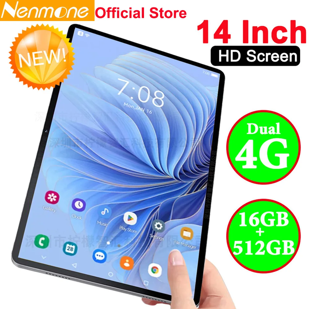 Global Version 14 Inch Tablet PC Big Screen 1920x1200 IPS 16+512GB Tablet 14