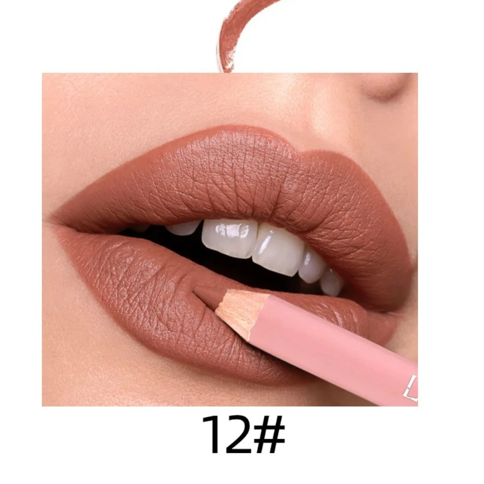 Langdurige 12-kleuren matte liplinerset Veegbestendig Waterdicht voor scherpe omtrek De hele dag Kleur Blijf Vegan Cosmeticos