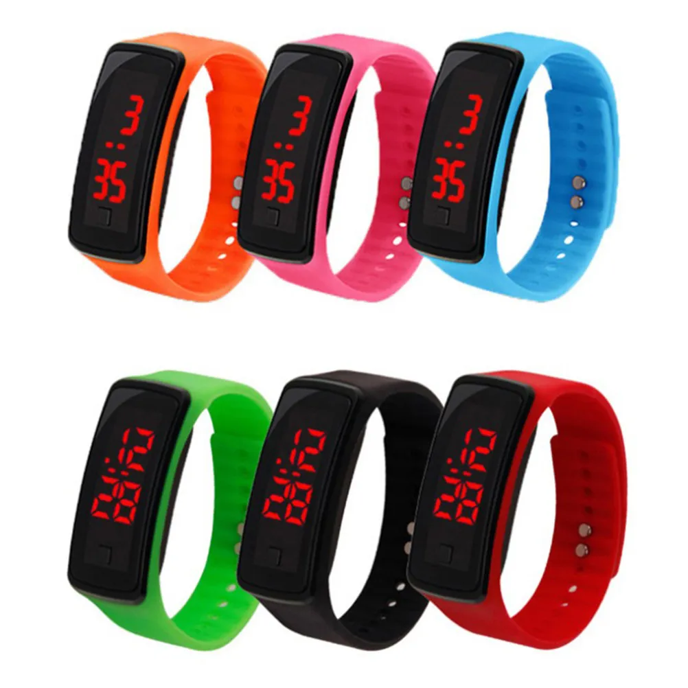 LED Digital Watch for Unisex Fashion Silicone Band Adjustable Wristband Comfort Watch Running Outdoor Time