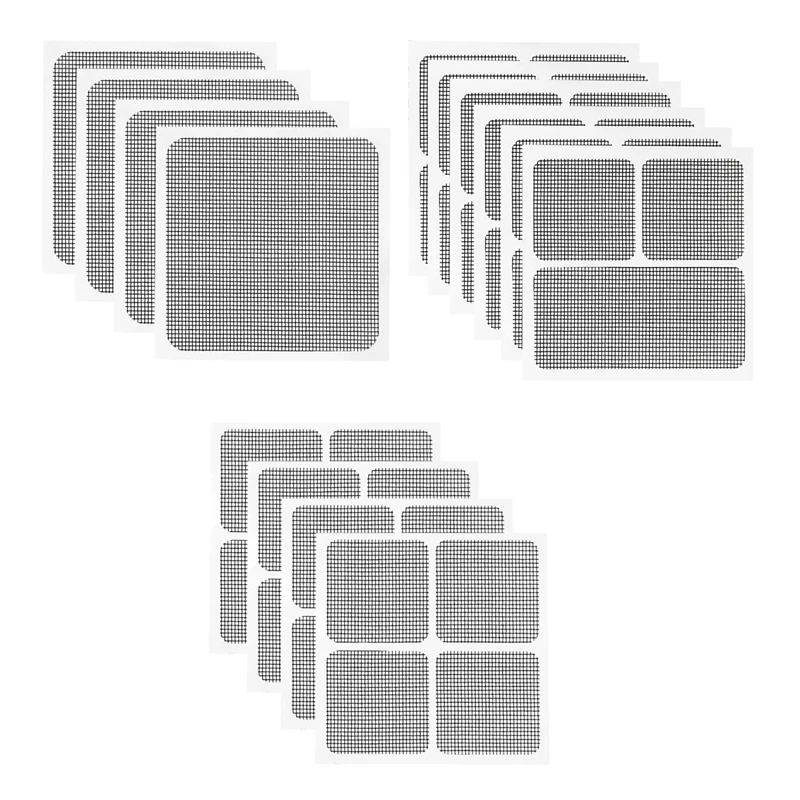 14 Sheets Window Screen Patches Repair Kit, 3 Sizes Window Screen Repair Kit For Mesh Screen Door, Screen Repair Tape