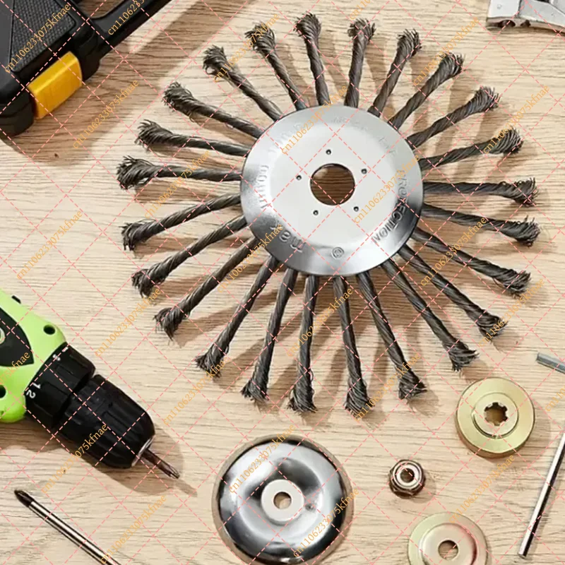 10inch Wire Brush Trimmer Head Universal Steel Wire Wheel Removal Rust Garden Weeding Brush Lawn Mower Brush Cutter Accessories