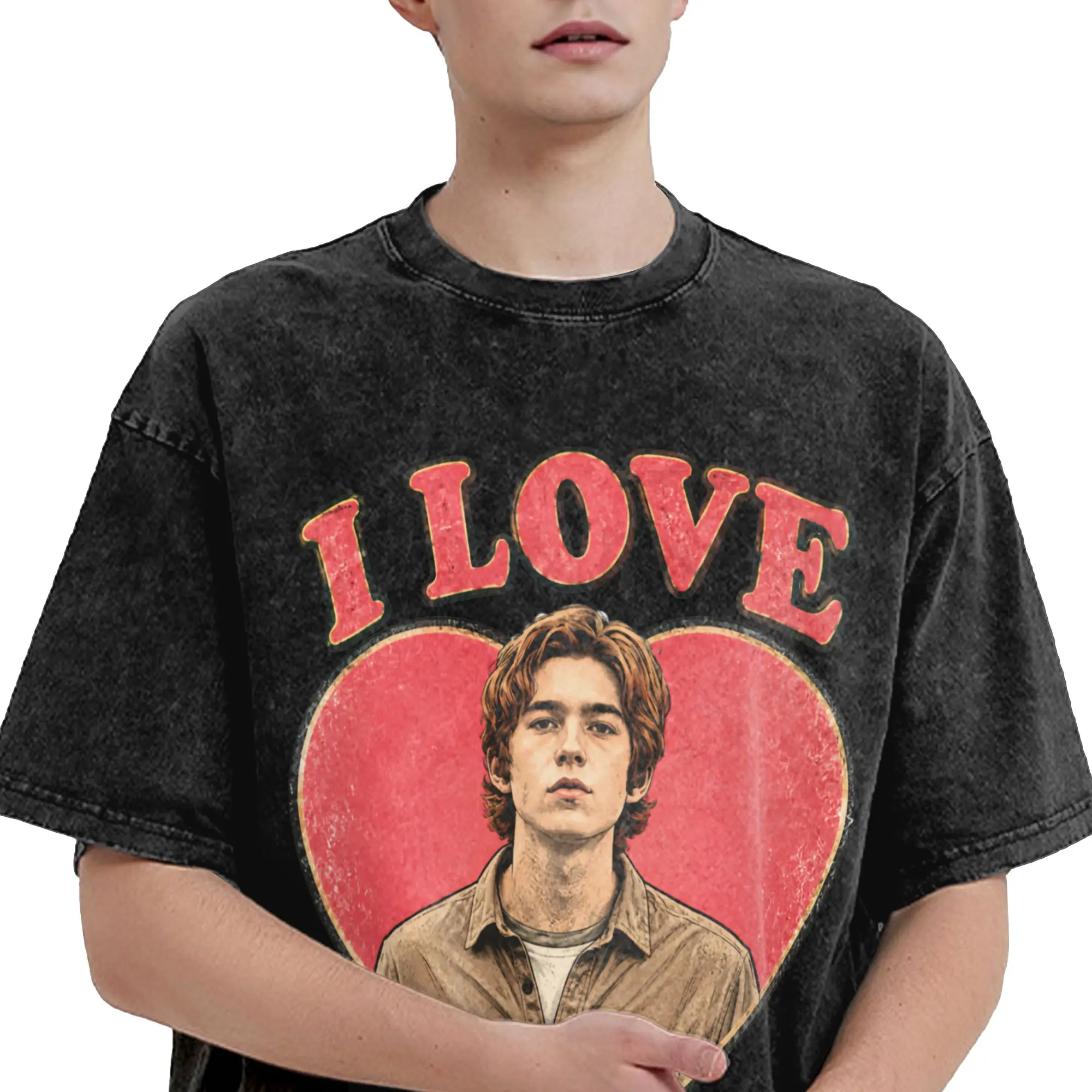 Bryan RE Austin Abrams Washed T Shirts Streetwear Hip Hop Cool T-Shirt  Tees Men Women Short Sleeve Oversize