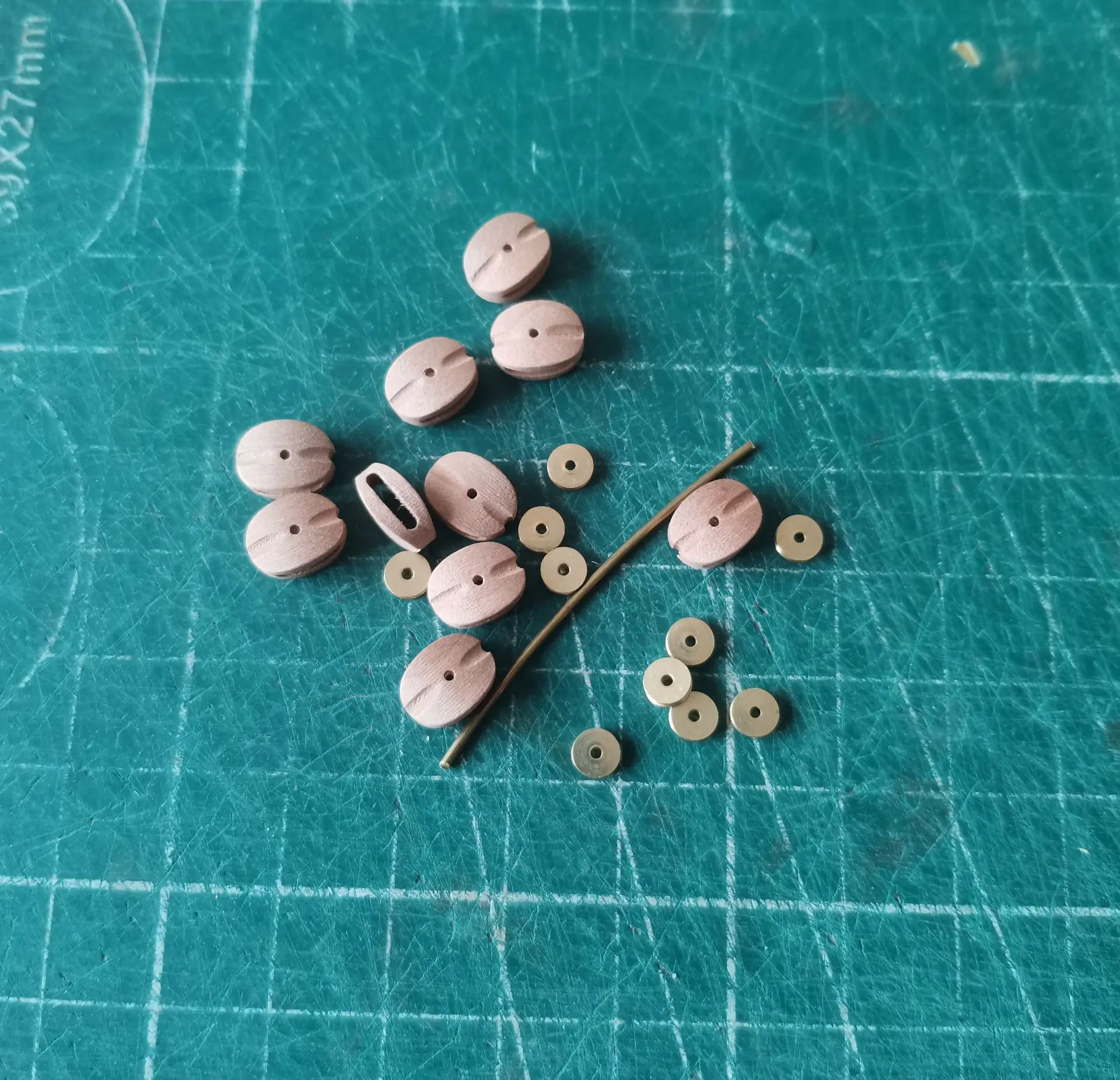 Model Ship Model Boutique Pulley Ancient Sailboat Solid Wood Pulley DIY Accessory Tools Hobby Making Single Mouth 10PCS 　