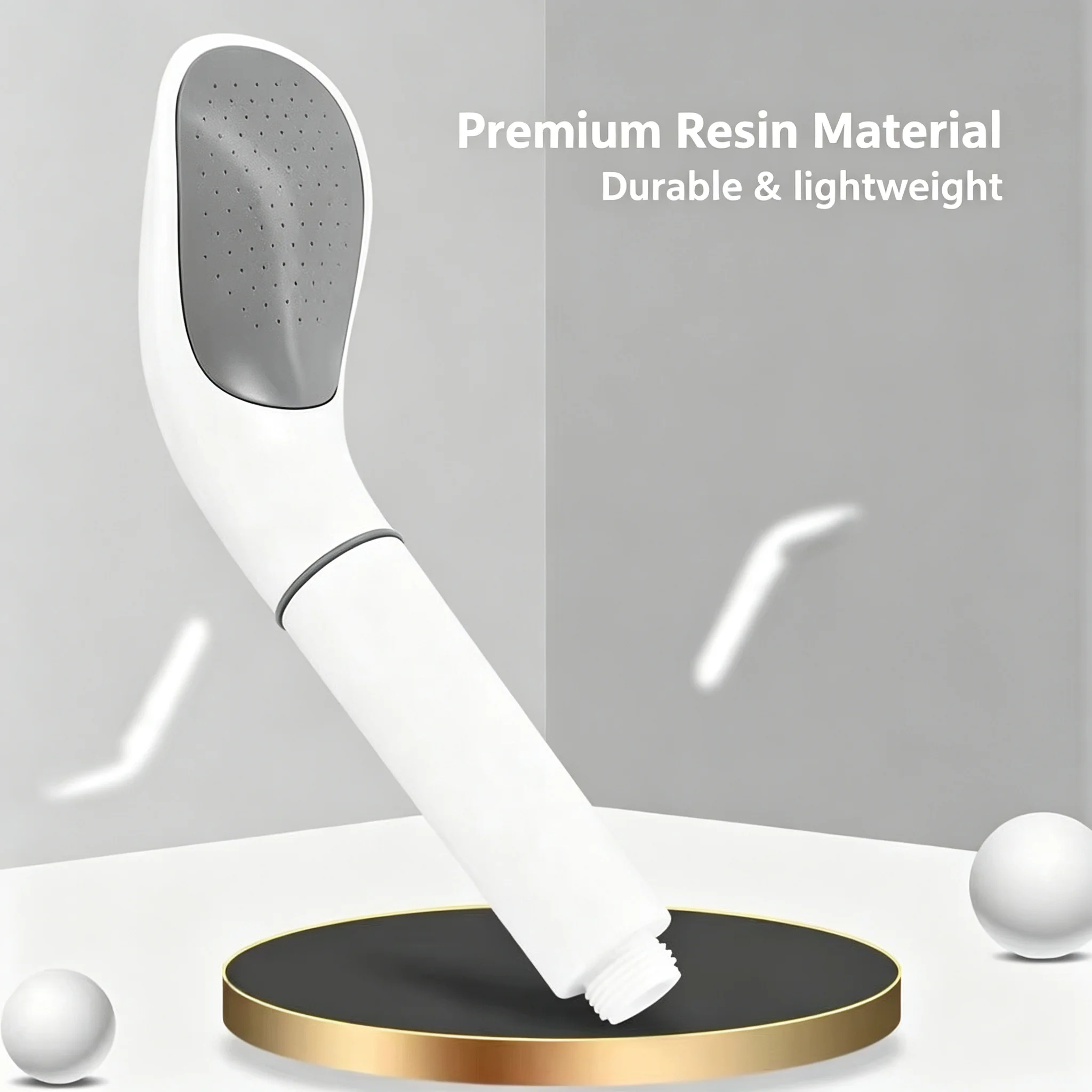 Precision Nozzle Handheld Shower Head Anti-Clog Spray Nozzles Comfort Grip for Daily Shower Massage in Apartments & Houses