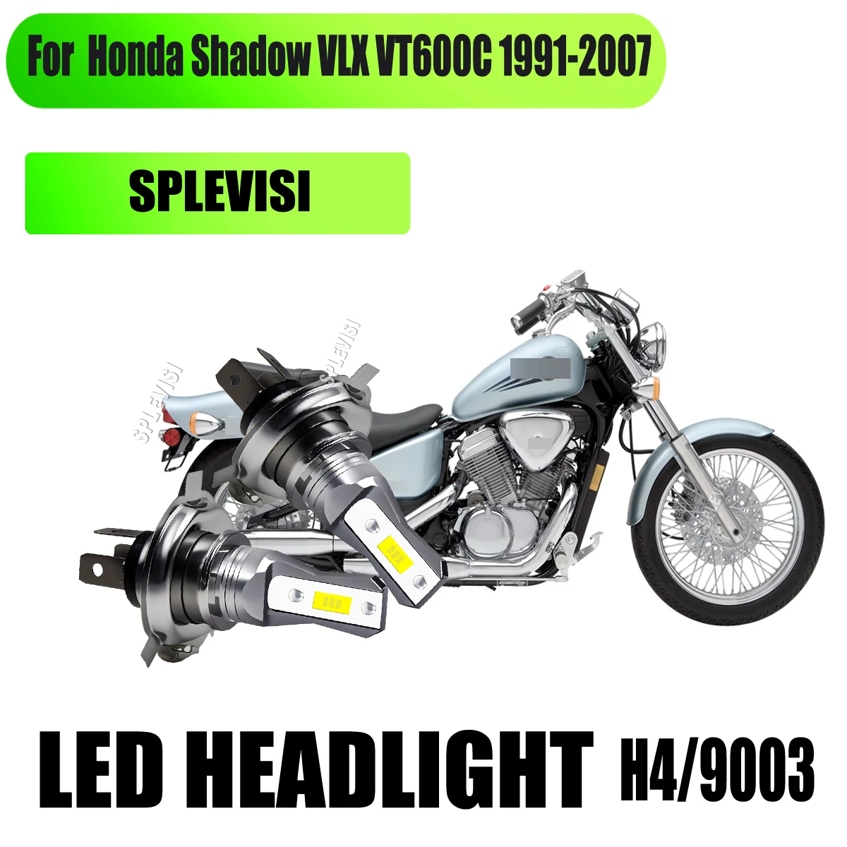 

H4 Motorcycle LED White Headlight - Intelligent Cooling System For Honda Shadow VLX VT600C 1991 1992 1993 1994 1995 1996-2007