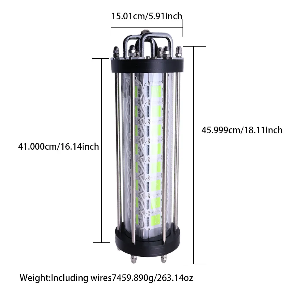 1600W High-Power Underwater Lure Light Waterproof Marine Fishing Gear Fish Collecting Squid Light for Deep Sea Fishing