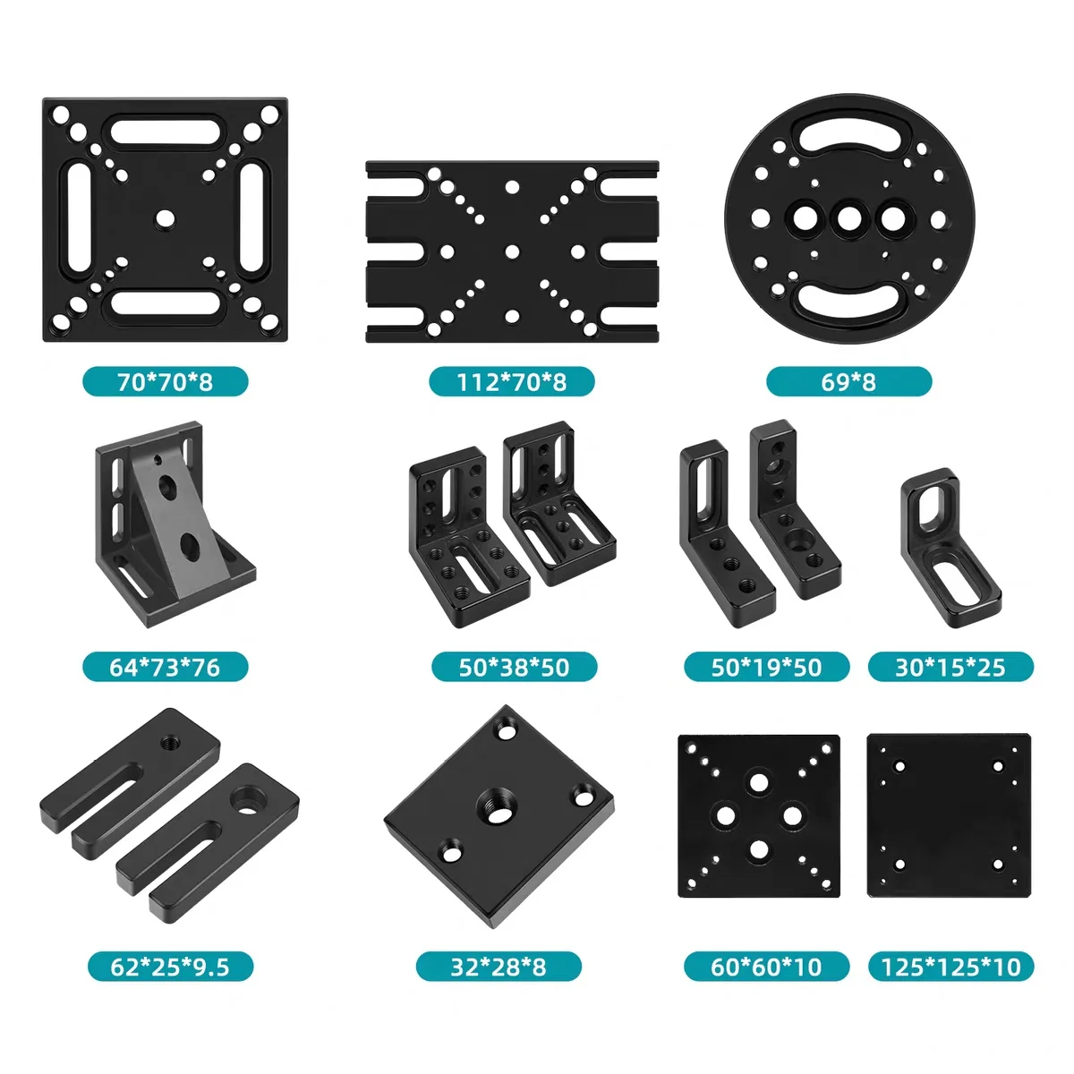 Manual Displacement Fine Adjustment Slide with M3/M4/M6 Screw Hole Connection Bracket，Optical Platform Adapter Plate & Mounting
