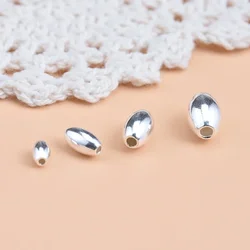 5pcs925 sterling silver olive beads handmade DIY material bracelet necklace jewelry accessories for women