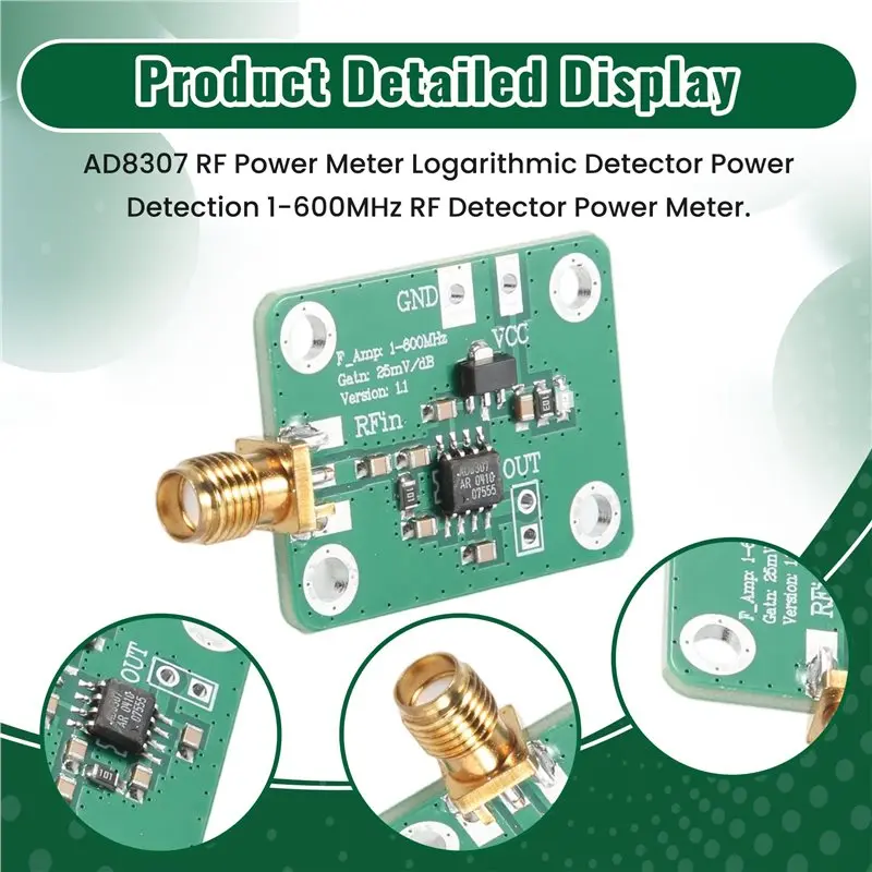AD8307 RF Power Meter Logarithmic Detector Power Detection 1-600Mhz RF Detector Power Meter-AA26
