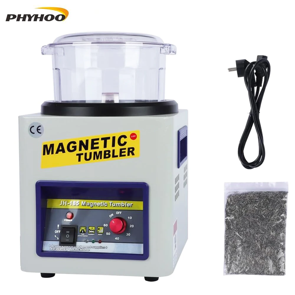 JH-185 Magnetic Tumbler Jewelry Polishing Machine 2000 rpm with Adjustable Speed for Jewellery Gold