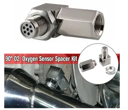 Universal Oxygen Sensor Spacer 90 Degree Auto Oxygen Sensor Angled Adapter Mini Catalytic Converter Check Engine Light CEL Fix O