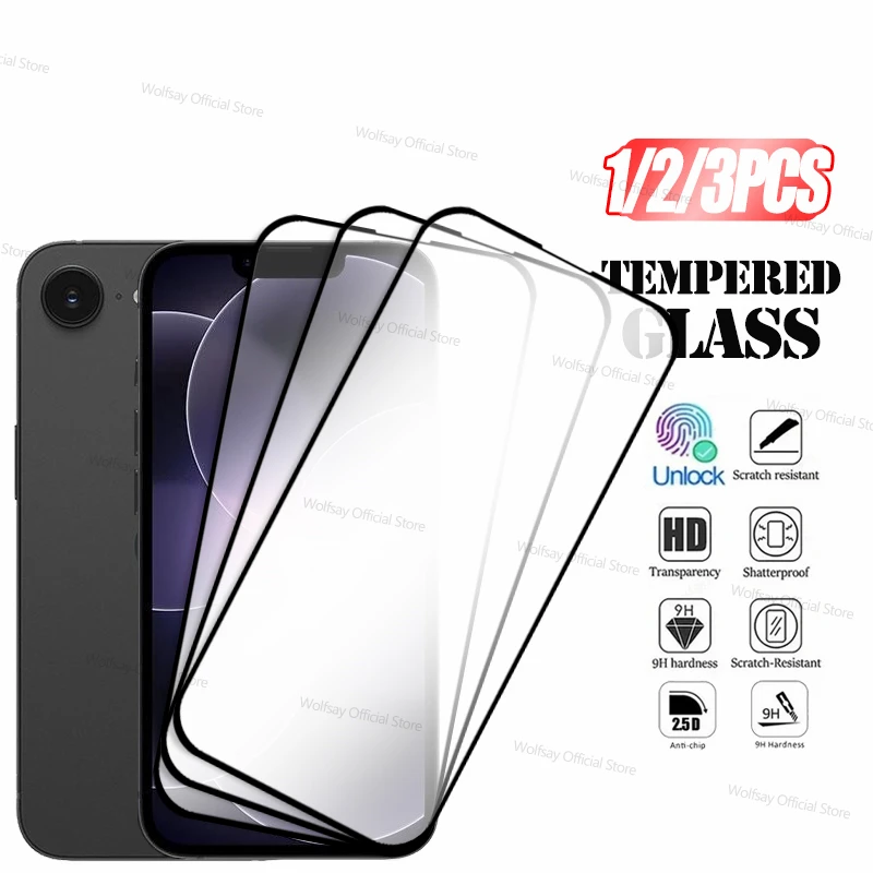 

1/2/3PCS Screen Protector For iPhone 17e Tempered Glass For apple iPhone 17e 16e Full Glue Anti-Scratch Glass For iPhone 17e