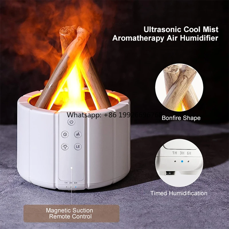 

Portable USB 3D Fire Flame Aromatherapy Ultrasonic Humidifier Essential Oil Aroma Diffuser with Remote Control manufacturer