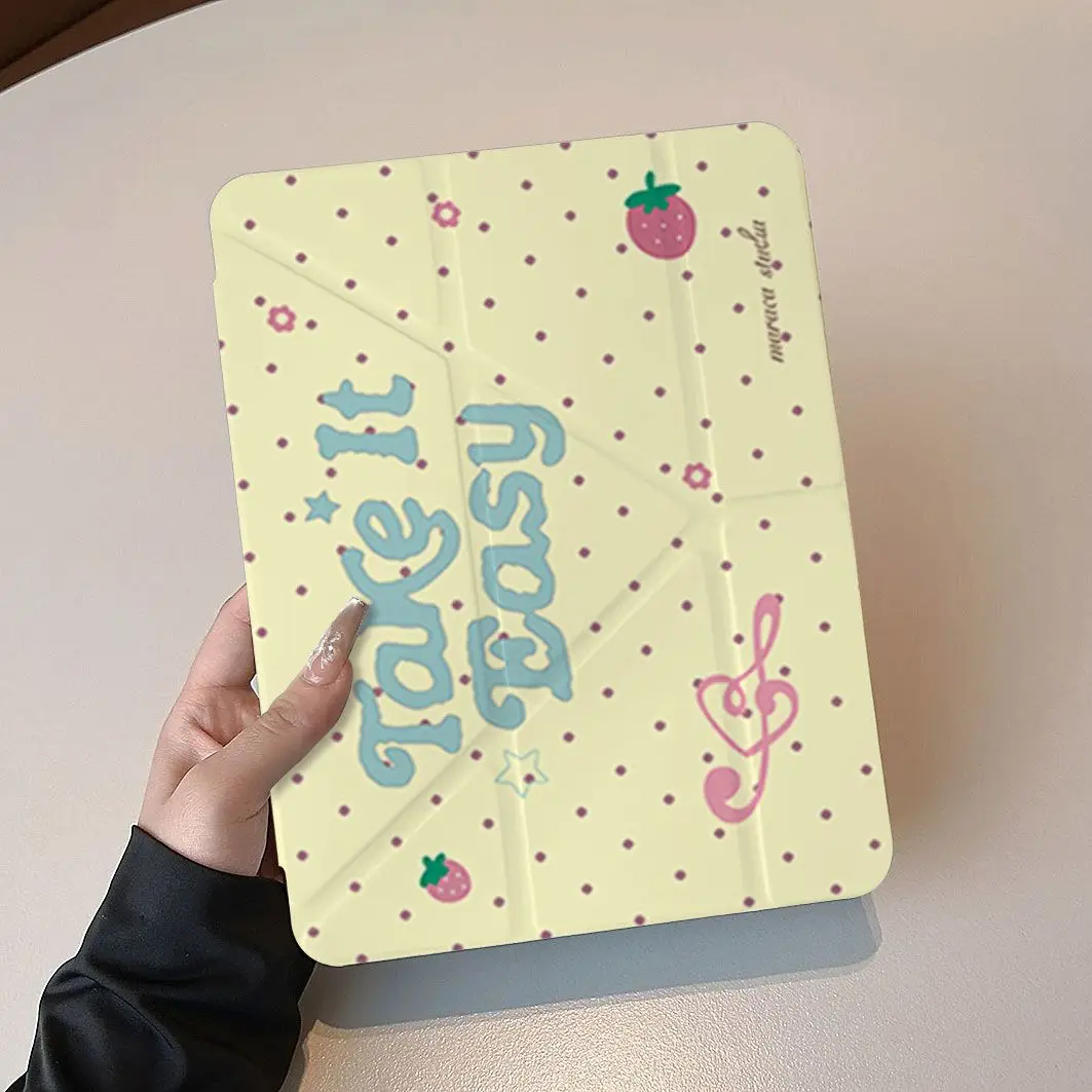 

Чехол Y2K Yellow Series для iPad Air 11, чехол для iPad 10-го, 11-го, 9-го поколений, чехол для iPad Pro 11, 4, 5, 10.9 дюймов, 12.9 M2 M3 M4 Mini 7 с держателем для Apple Pencil
