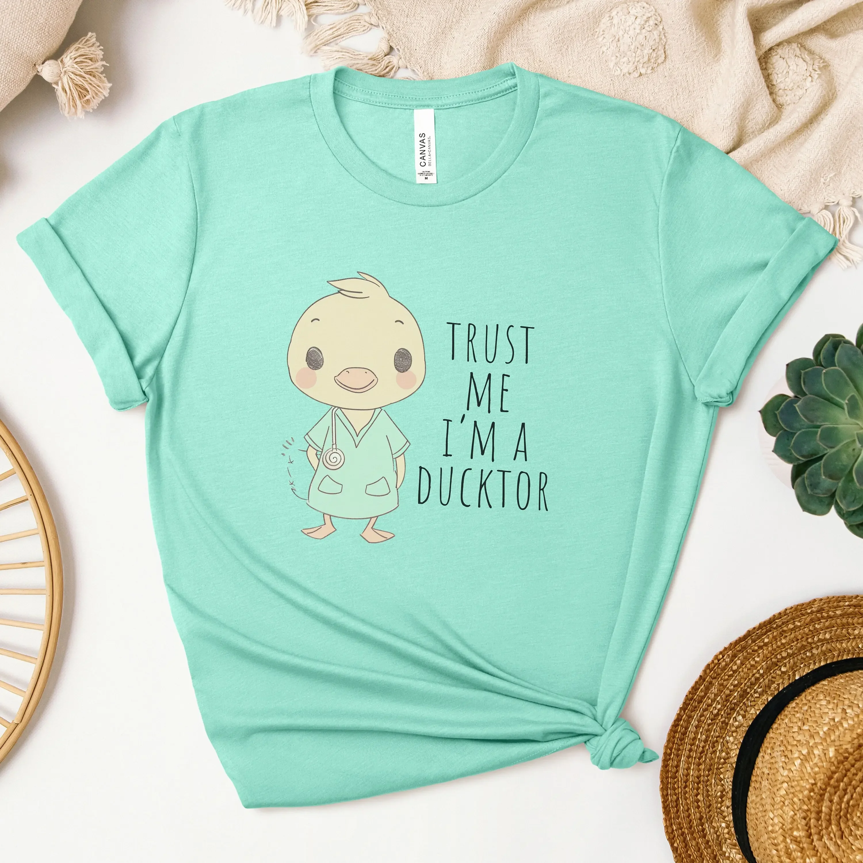 Trust Me I'M A Ducktor T Shirt Adorable Duck Cute Funny For Health Professional Med Student Or Pediatrician Any Doctor