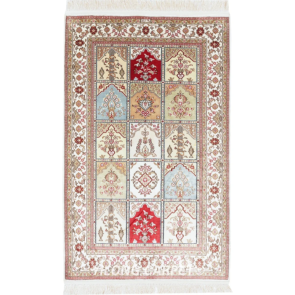 76x122cm Traditional Persian Carpet Four Seasons Vantage Turkish Oriental Silk Rug (HF175B)