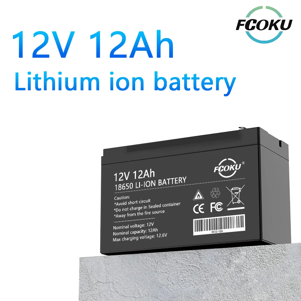 

NEW 12V 12Ah 18650 Lithium Battery Pack 3S6P Built-In High Current 20A BMS For Sprayers Electric Vehicle Batterie+12.6V Charger