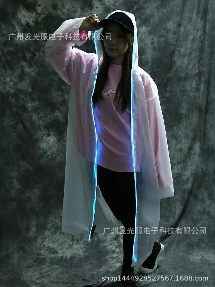 LED Luminous Poncho Long Whole Body Rainstorm-proof Transparent Thickened Men's and Women's Raincoats Star Concert Site view 6