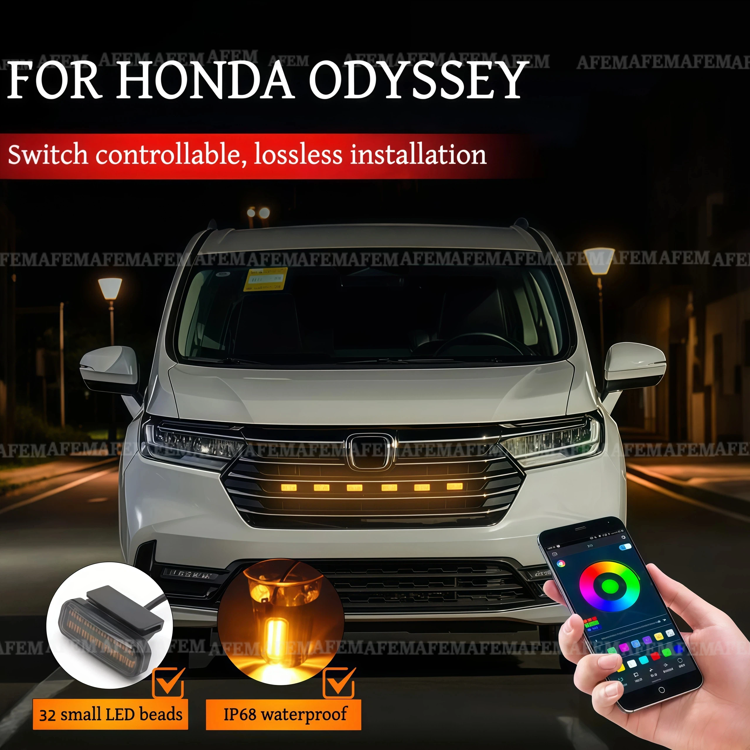 LED Front Grille Light For HONDA ODYSSEY Car Daytime Running Light Wheel Eyebrow Lamp 12V