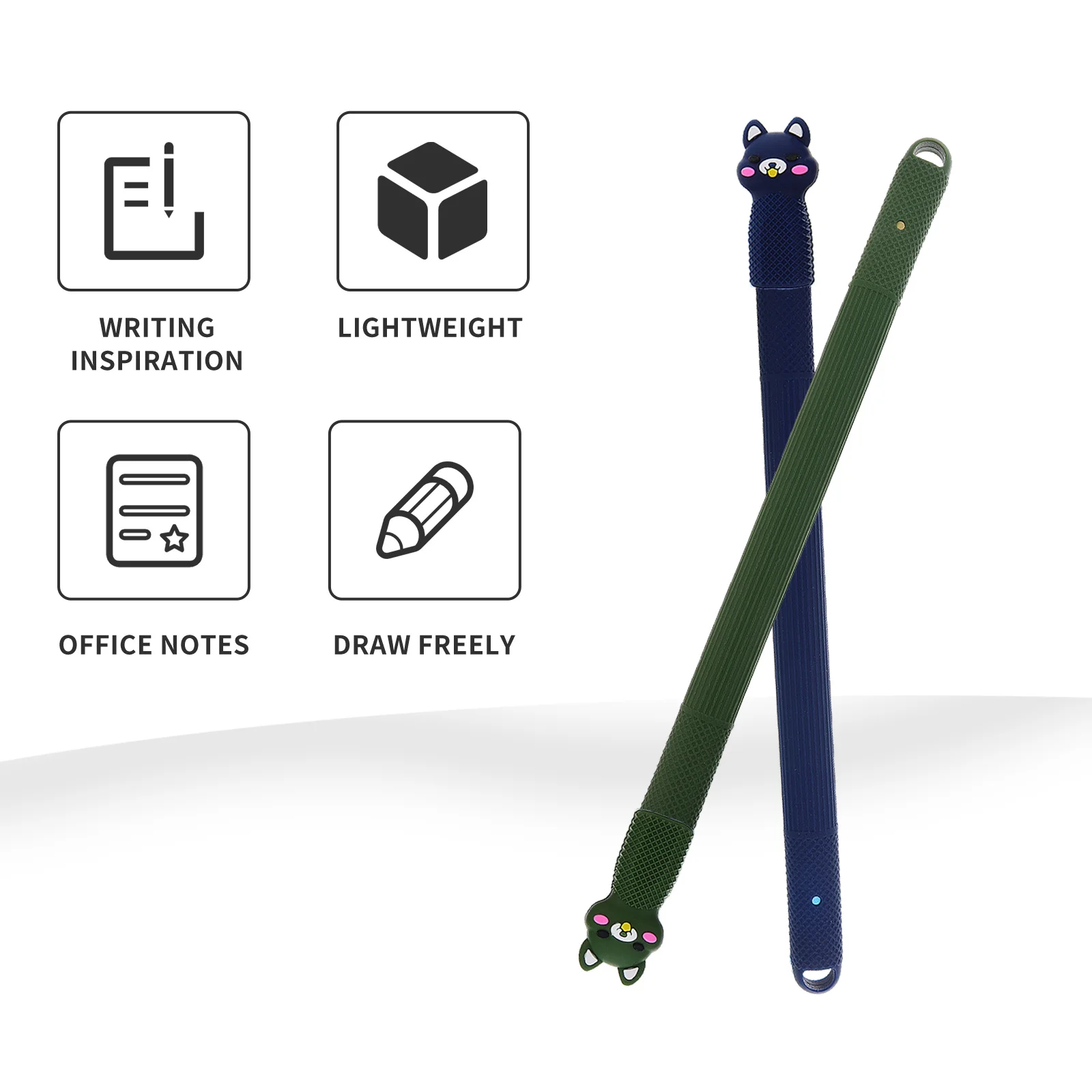 

2Pcs Handwriting Pen Protection Cover Antileak Nonslip Silicone Stylus Case for Pencil 2 Long Time Use