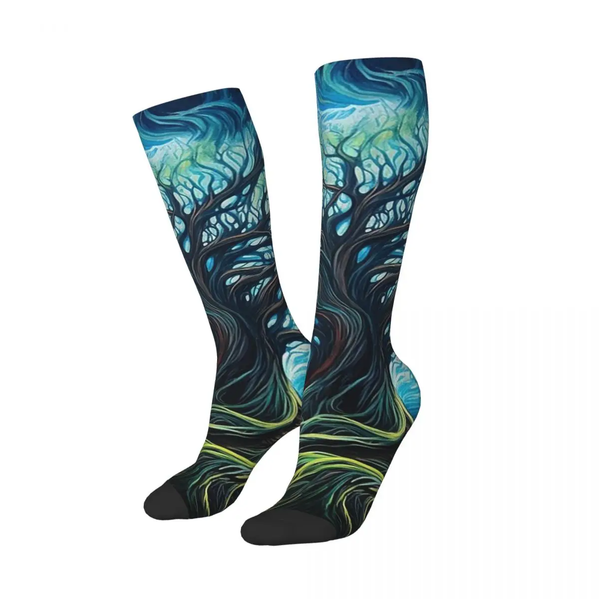 Magic Green Tree Socks Harajuku Stockings All Season Long Socks Accessories for Unisex Gifts