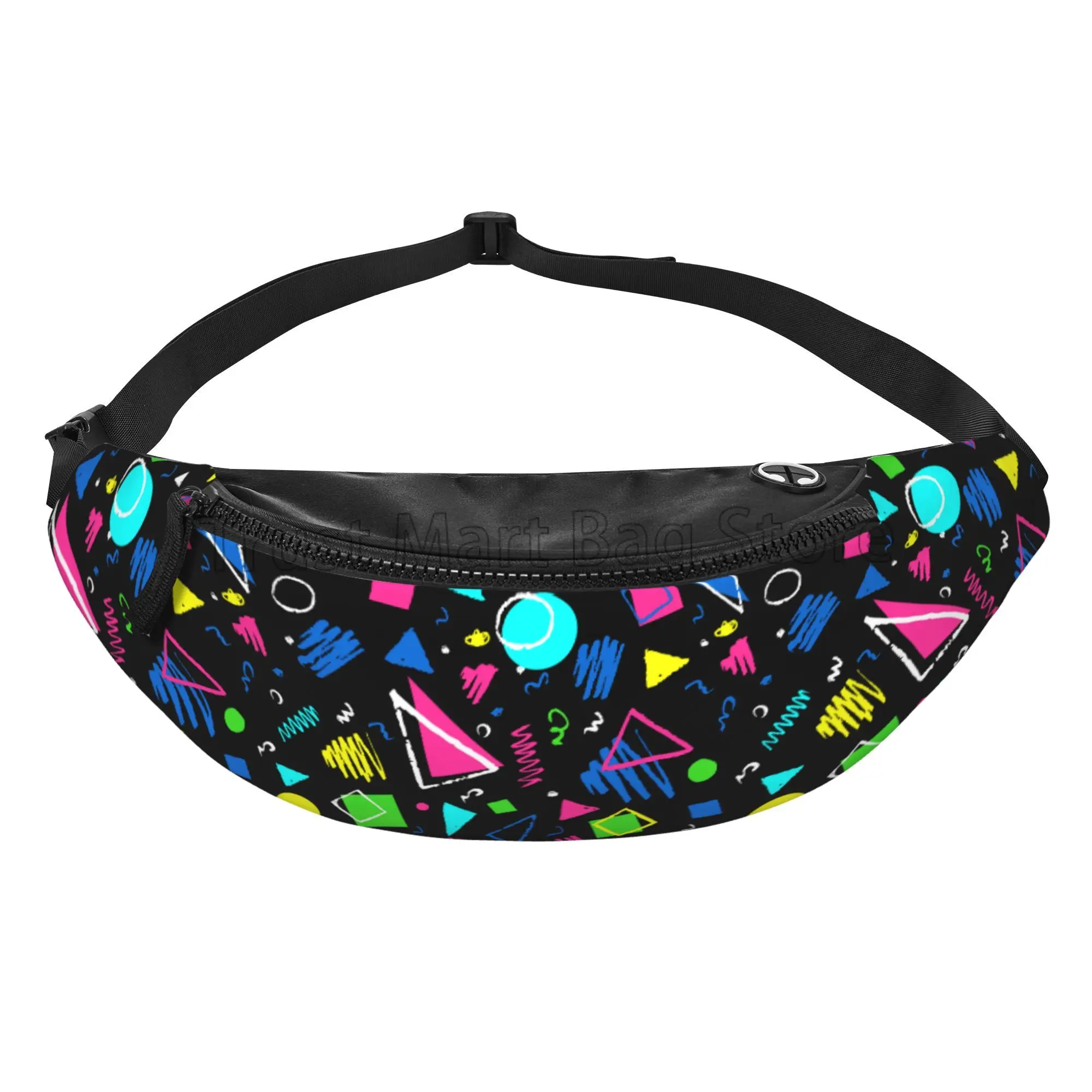 Retro 80s 90s Fanny Pack Waist Packs Unisex Adjustable Casual Waist Bag Vintage Hiking Belt Waist Packs for Travel Cycling