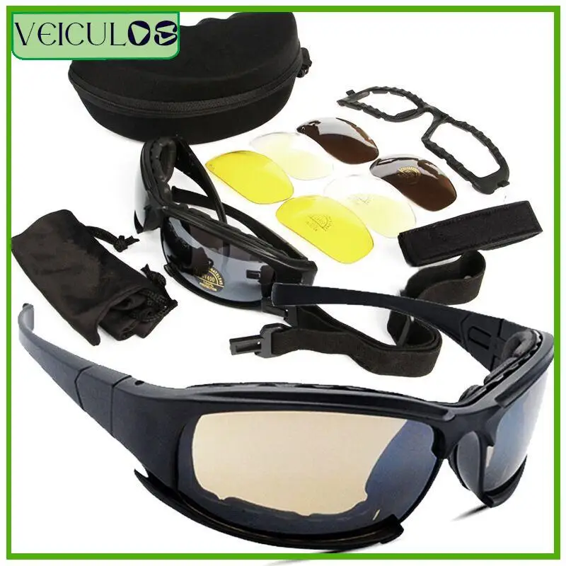 1set Cycling Glasses CS Tactical Protection Motorcycle Windshields/X7 Polarization Set For Car Motorcycle Bicycle Bike ATV