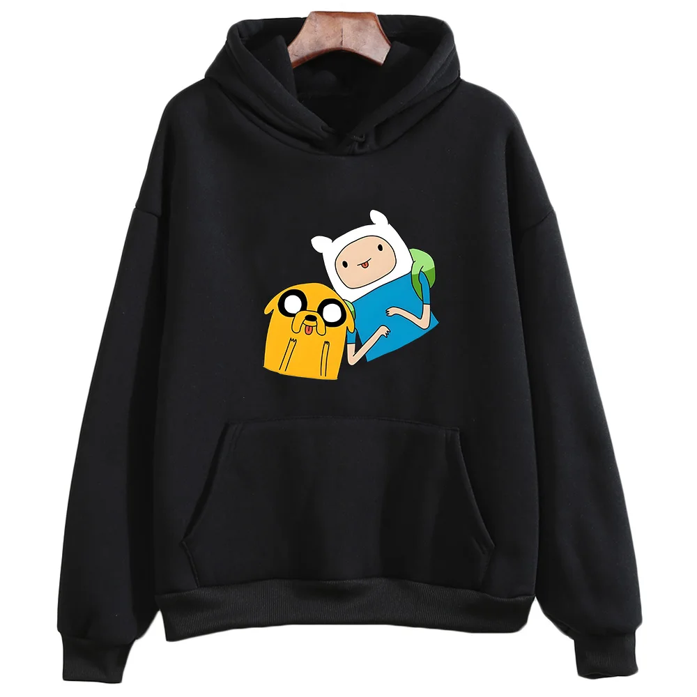 Finn And Jake Adventure Time Anime Hoodies For Men And Women Fleece Pullovers Cute Graphic Clothes Long Sleeve  Classic Simple