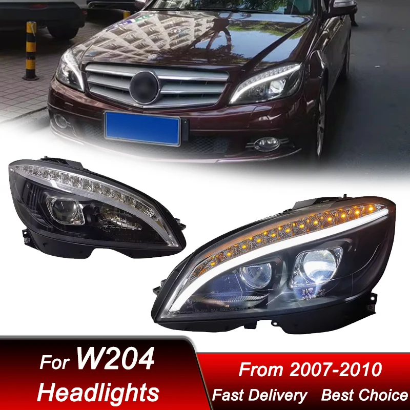 

Car Headlights For Mercedes-Benz C class W204 2007-2010 new style full LED Auto Headlamp Assembly Projector Lens Accessories Kit