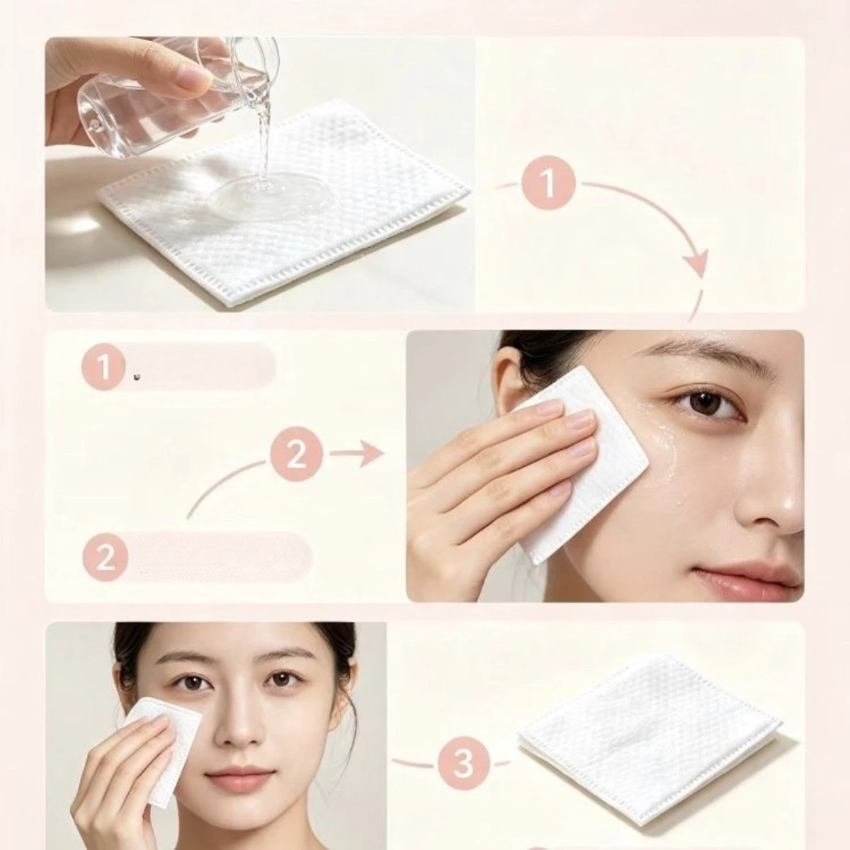U Shaped Finger Cot Makeup Remover Pads Disposable Thick Pearl Texture Facial Wipes Cleansing view 3
