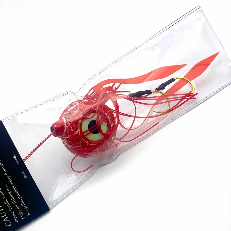 1 قطعة 60 جرام 80 جرام 100 جرام مضيئة Tenya اختبار الصيد إغراء أعماق البحار كابورا القفز توهج بطيئة المعادن تهزهز رئيس المطاط تنورة Madai Inchiku #6