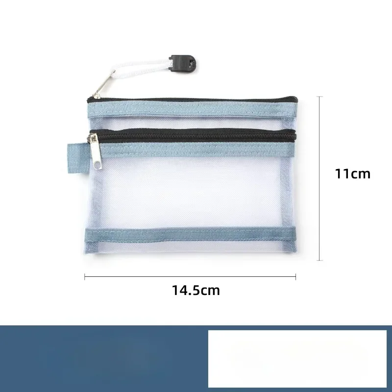 Borsa porta carte in rete a doppio strato Borsa trasparente per passaporto, carta d'identità, patente di guida, documenti, custodia con cerniera per carte bancarie, portaoggetti da viaggio